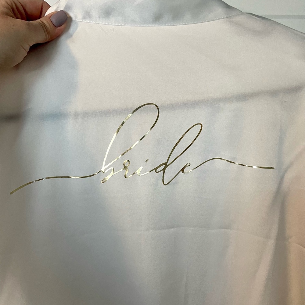 White satin bride robe